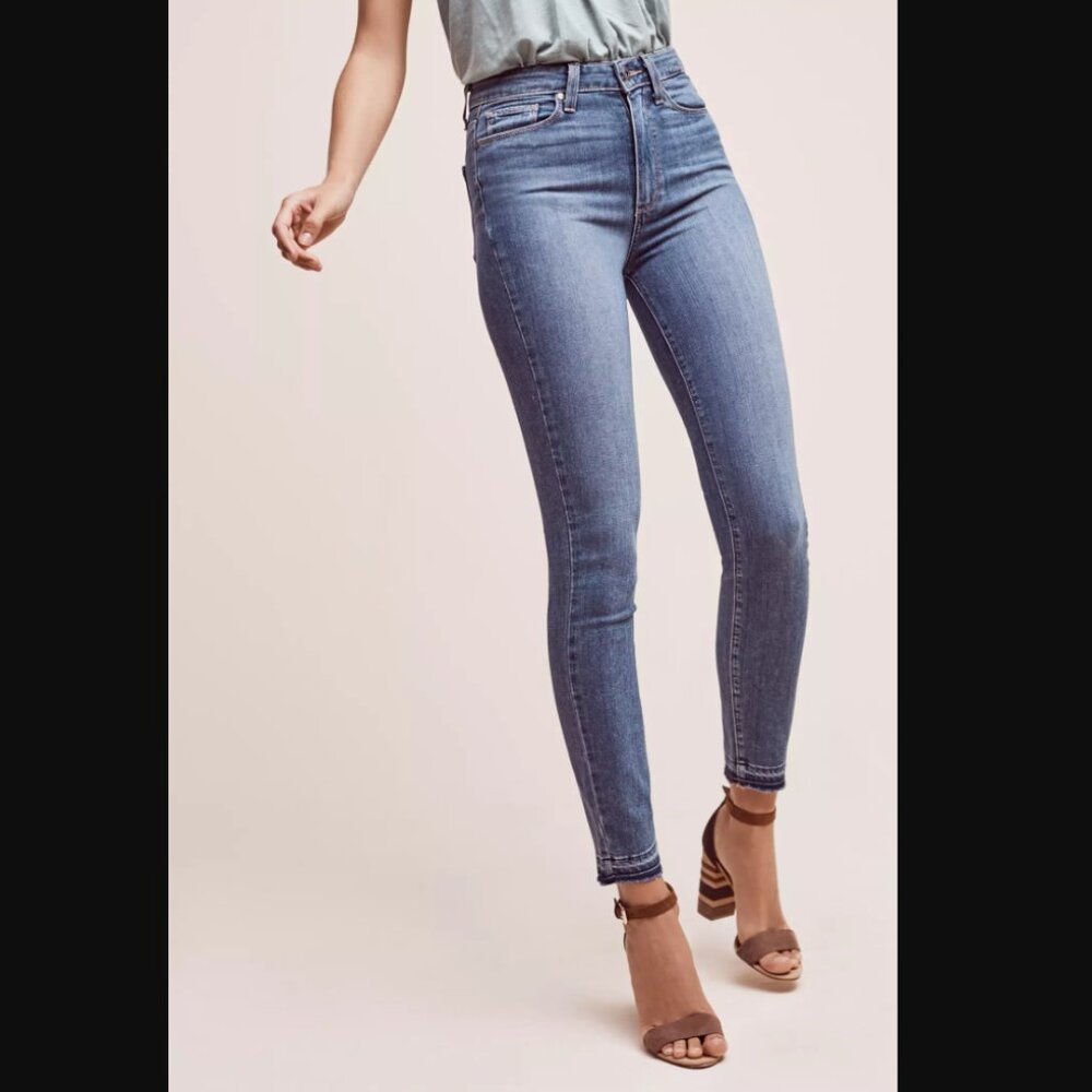 Paige Margot Ankle Skinny Jeans Released Raw Accents size 27